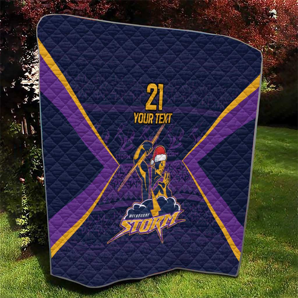NRL Storm Christmas Custom Quilt Minimalism Style