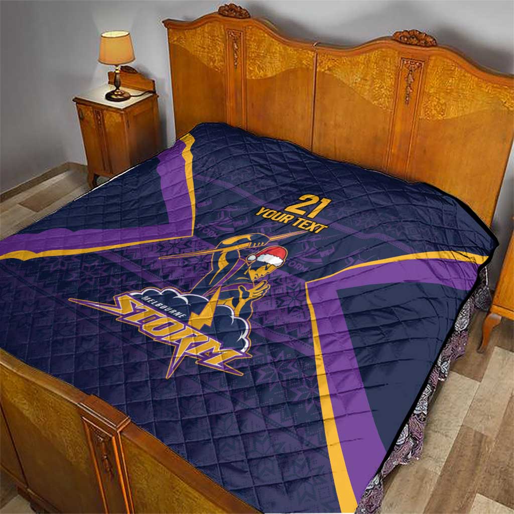 NRL Storm Christmas Custom Quilt Minimalism Style