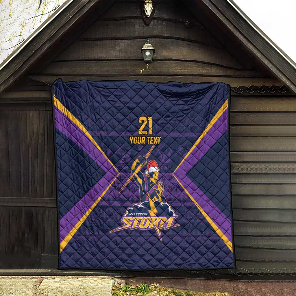 NRL Storm Christmas Custom Quilt Minimalism Style