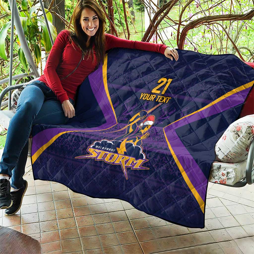 NRL Storm Christmas Custom Quilt Minimalism Style