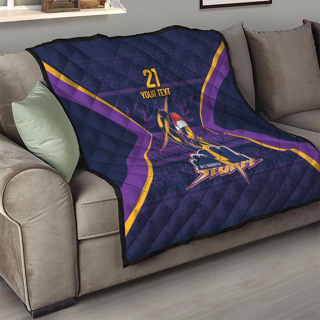 NRL Storm Christmas Custom Quilt Minimalism Style