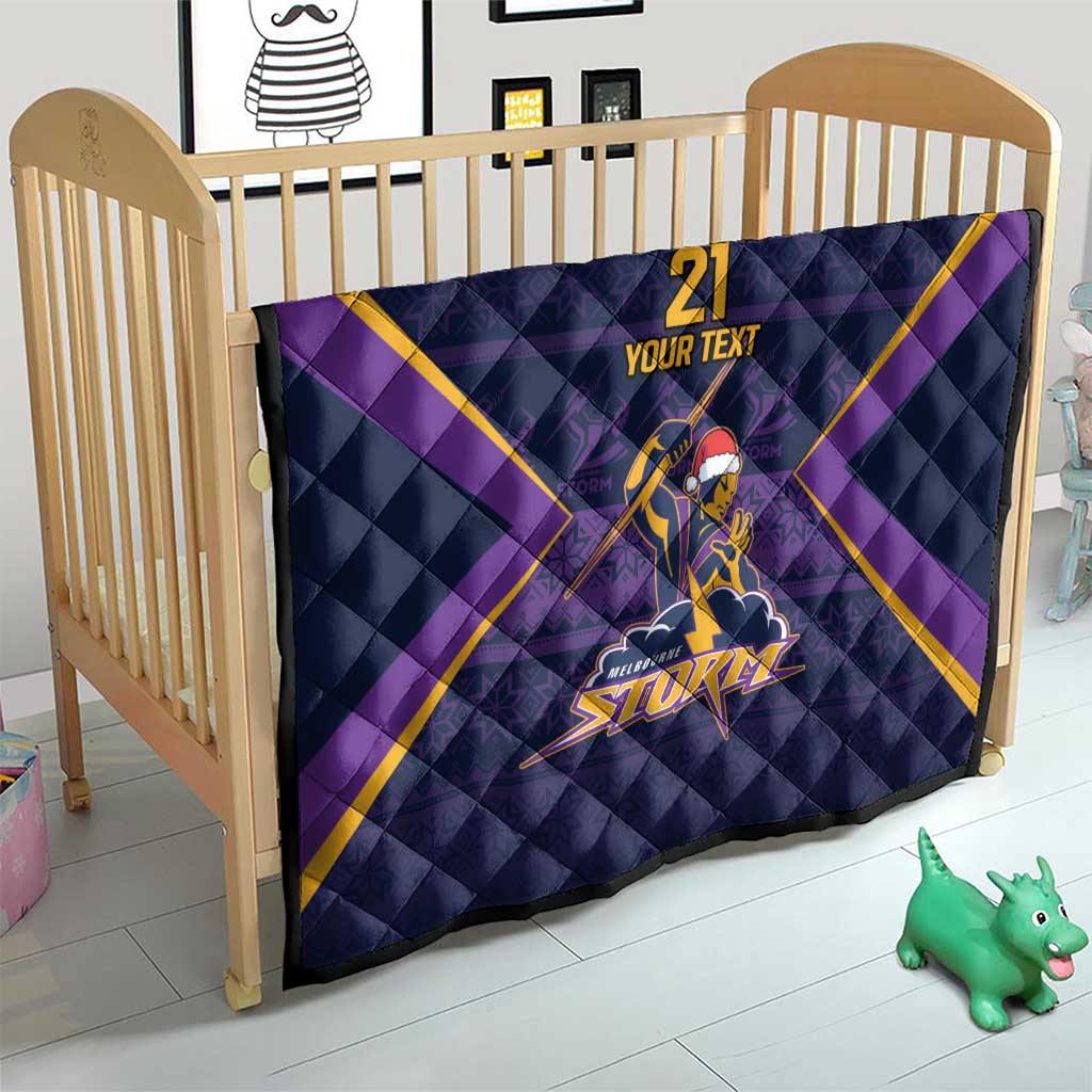 NRL Storm Christmas Custom Quilt Minimalism Style