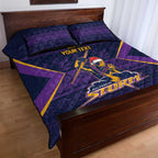 NRL Storm Christmas Custom Quilt Bed Set Minimalism Style