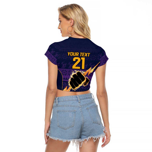 NRL Storm Christmas Custom Raglan Cropped T Shirt Minimalism Style