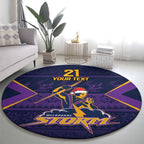NRL Storm Christmas Custom Round Carpet Minimalism Style