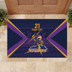 NRL Storm Christmas Custom Rubber Doormat Minimalism Style