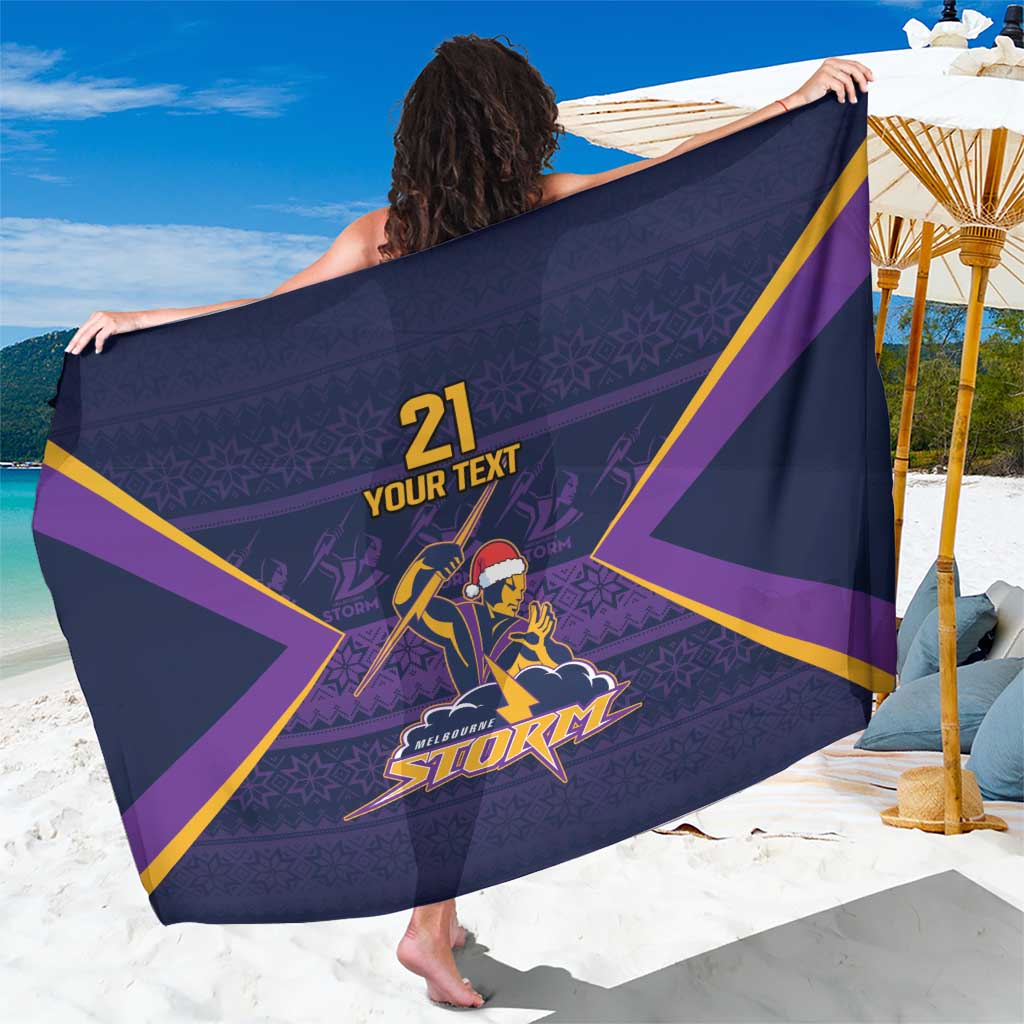 NRL Storm Christmas Custom Sarong Minimalism Style