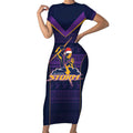 NRL Storm Christmas Custom Short Sleeve Bodycon Dress Minimalism Style