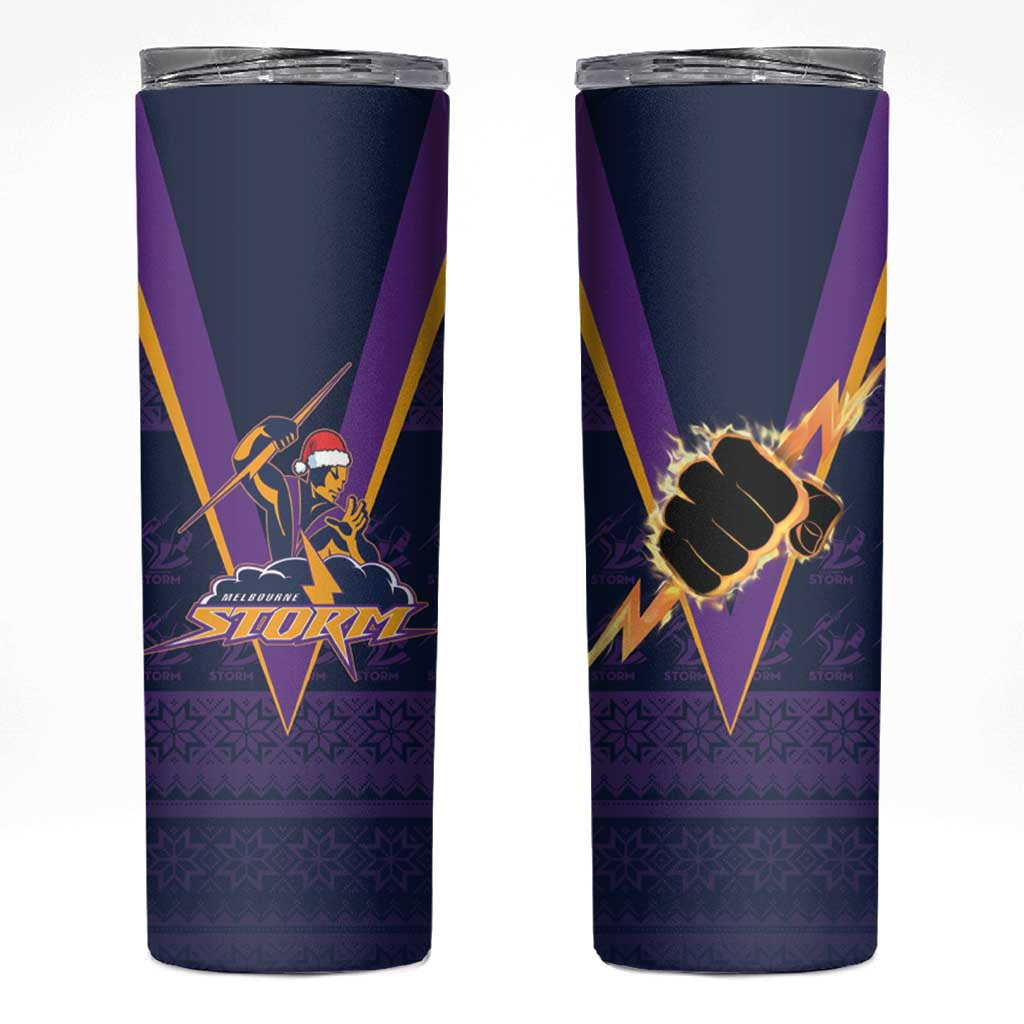 NRL Storm Christmas Custom Skinny Tumbler Minimalism Style LT9