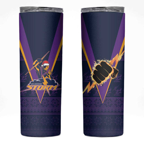 NRL Storm Christmas Custom Skinny Tumbler Minimalism Style LT9