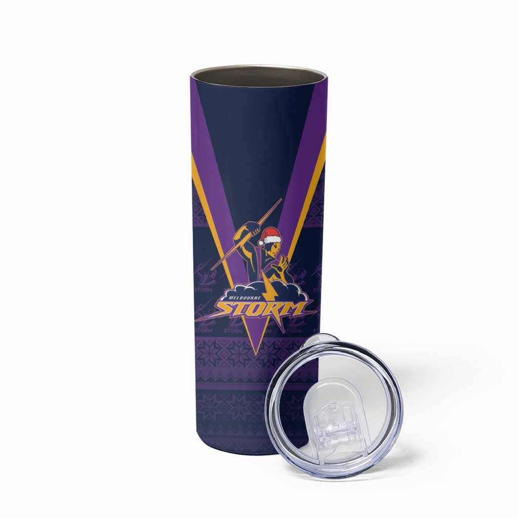 NRL Storm Christmas Custom Skinny Tumbler Minimalism Style LT9
