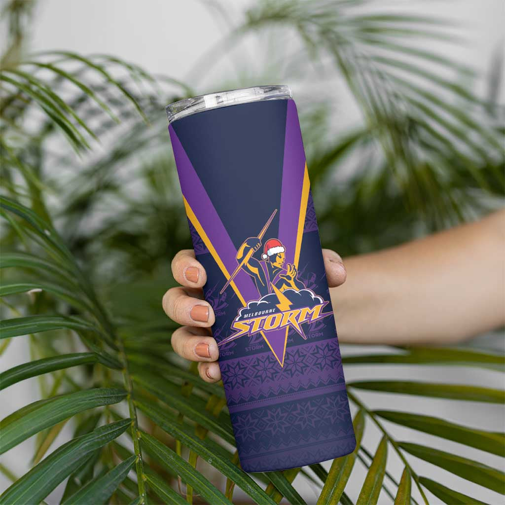 NRL Storm Christmas Custom Skinny Tumbler Minimalism Style LT9