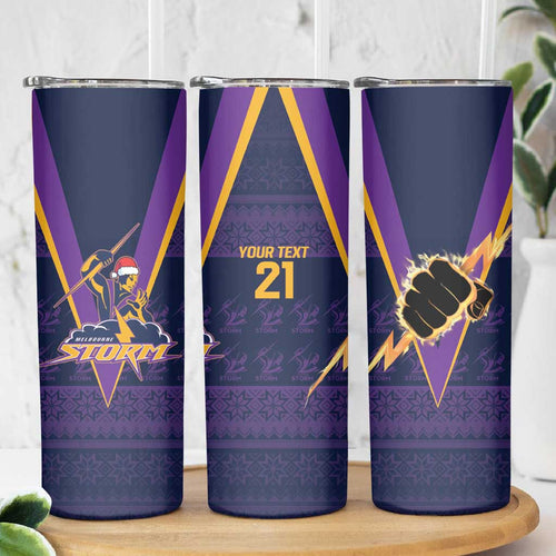 NRL Storm Christmas Custom Skinny Tumbler Minimalism Style LT9