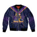NRL Storm Christmas Custom Sleeve Zip Bomber Jacket Minimalism Style