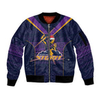 NRL Storm Christmas Custom Sleeve Zip Bomber Jacket Minimalism Style