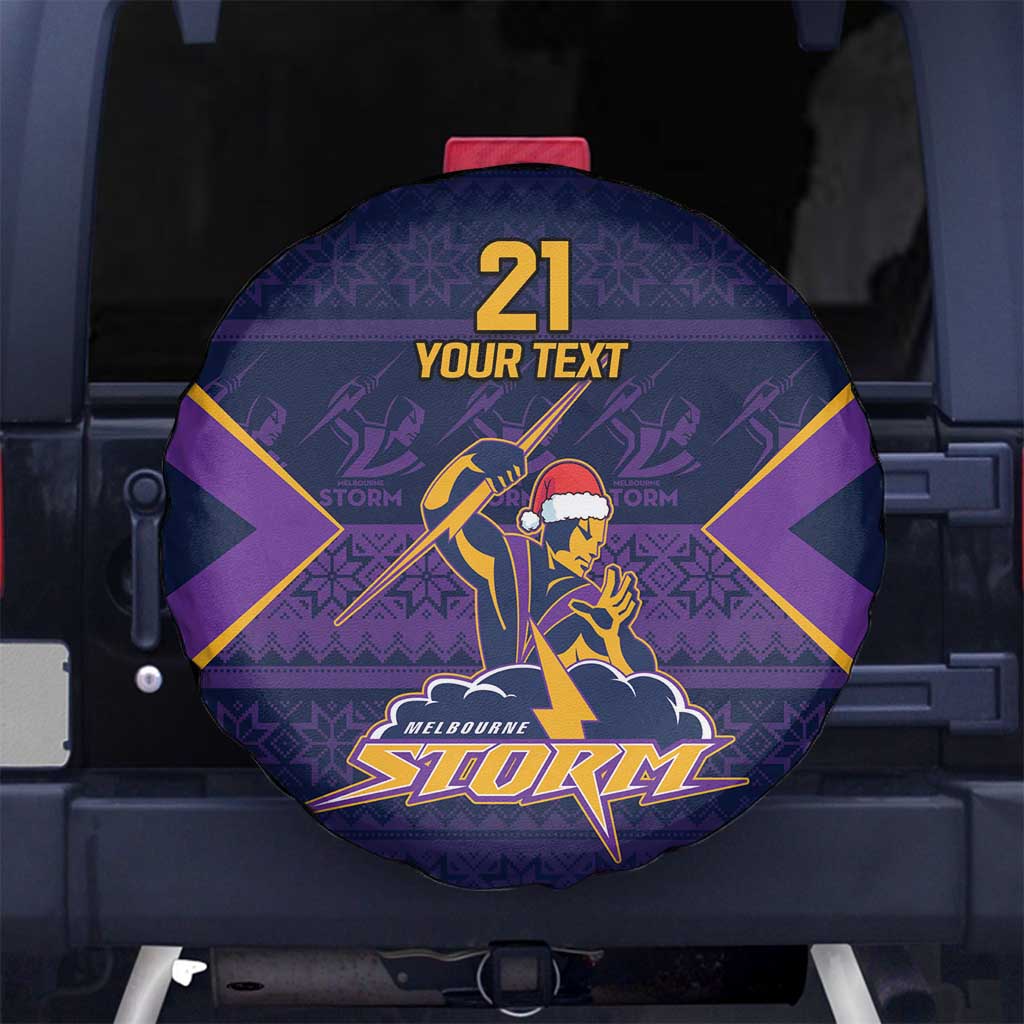 NRL Storm Christmas Custom Spare Tire Cover Minimalism Style
