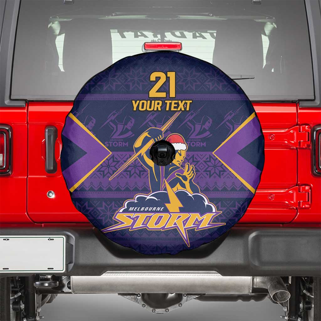NRL Storm Christmas Custom Spare Tire Cover Minimalism Style