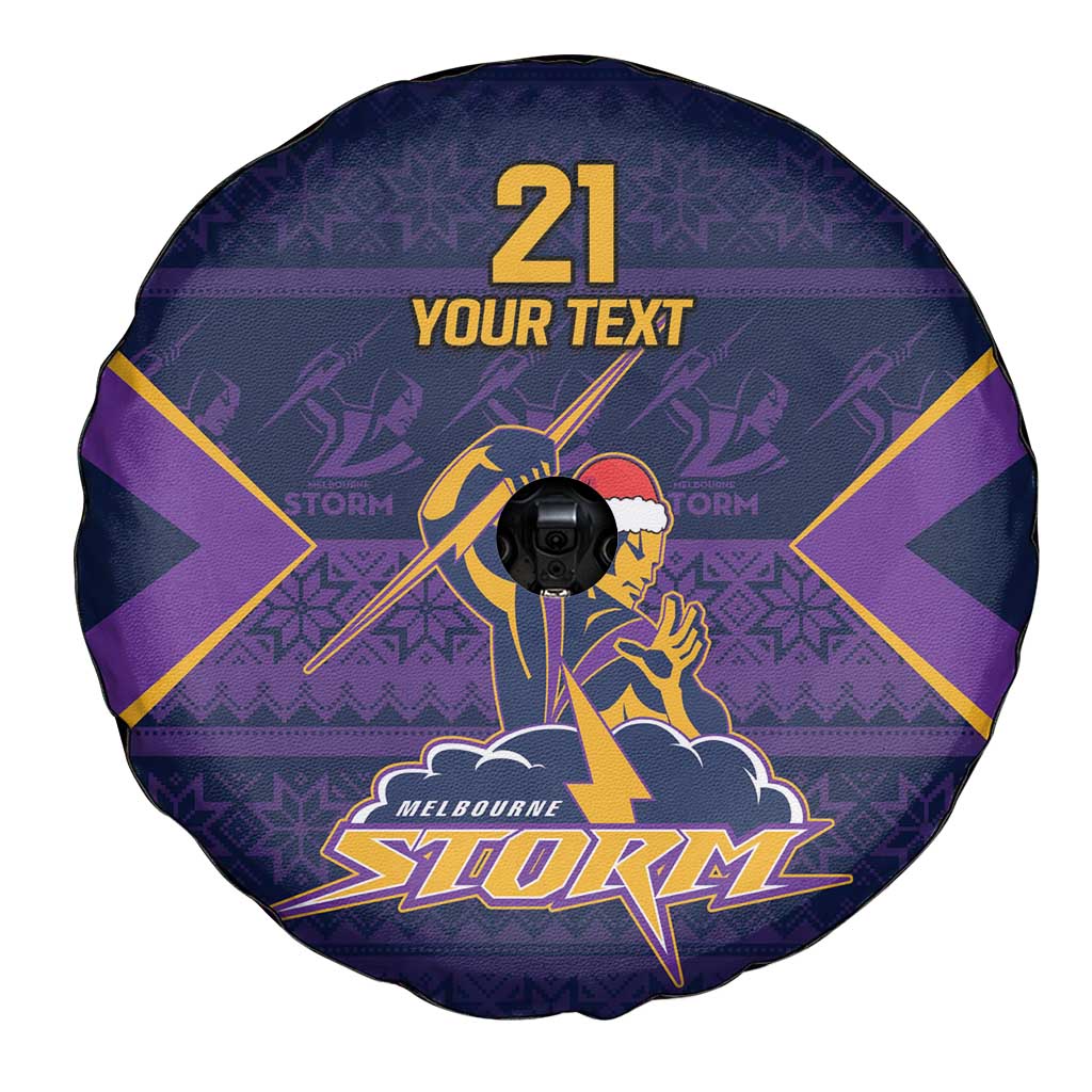 NRL Storm Christmas Custom Spare Tire Cover Minimalism Style