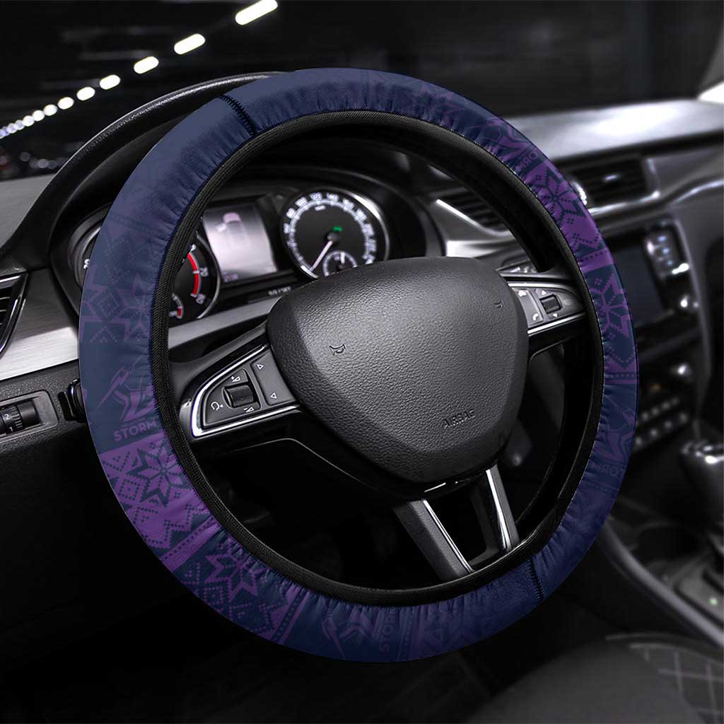 NRL Storm Christmas Steering Wheel Cover Minimalism Style