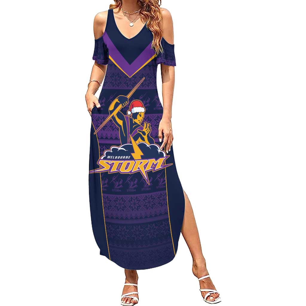 NRL Storm Christmas Custom Summer Maxi Dress Minimalism Style