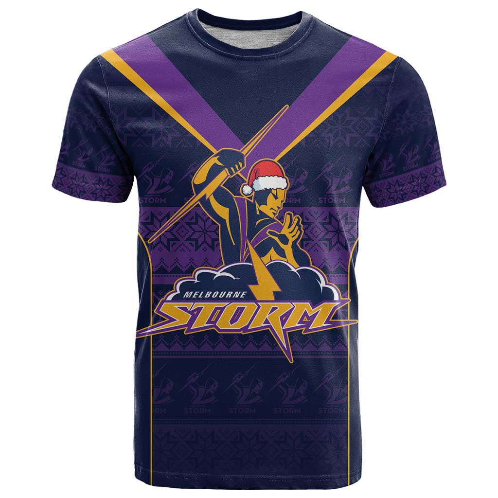 NRL Storm Christmas Custom T Shirt Minimalism Style