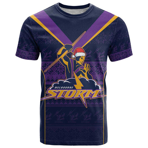 NRL Storm Christmas Custom T Shirt Minimalism Style