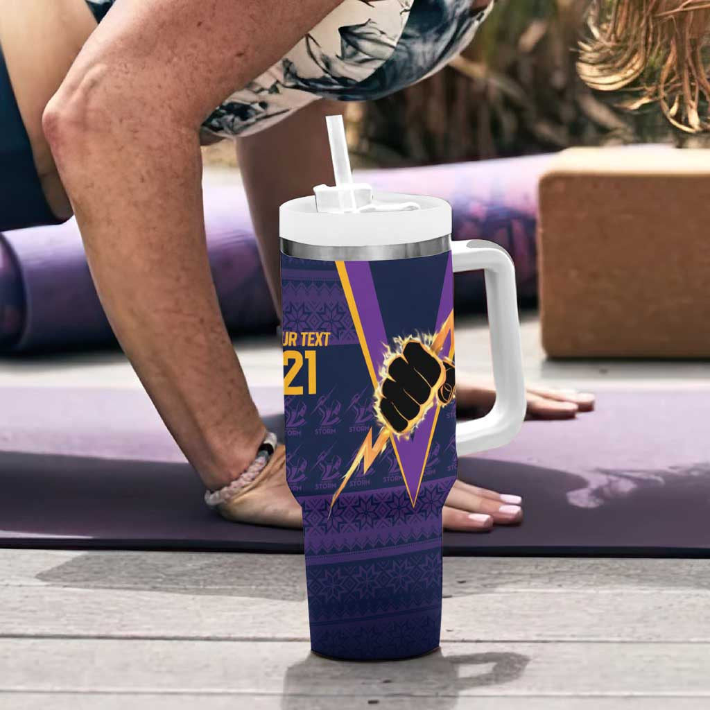 NRL Storm Christmas Custom Tumbler With Handle Minimalism Style LT9