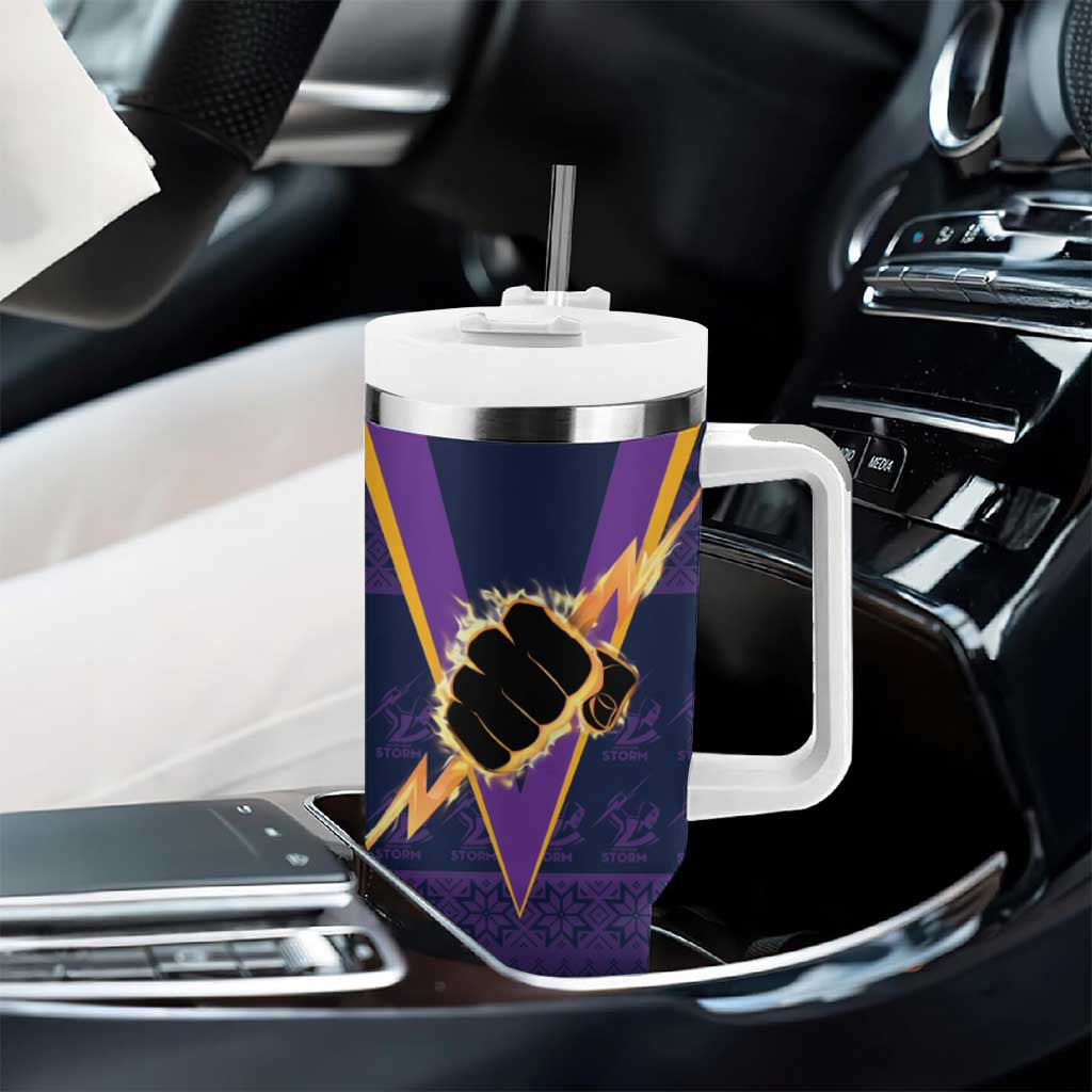 NRL Storm Christmas Custom Tumbler With Handle Minimalism Style LT9