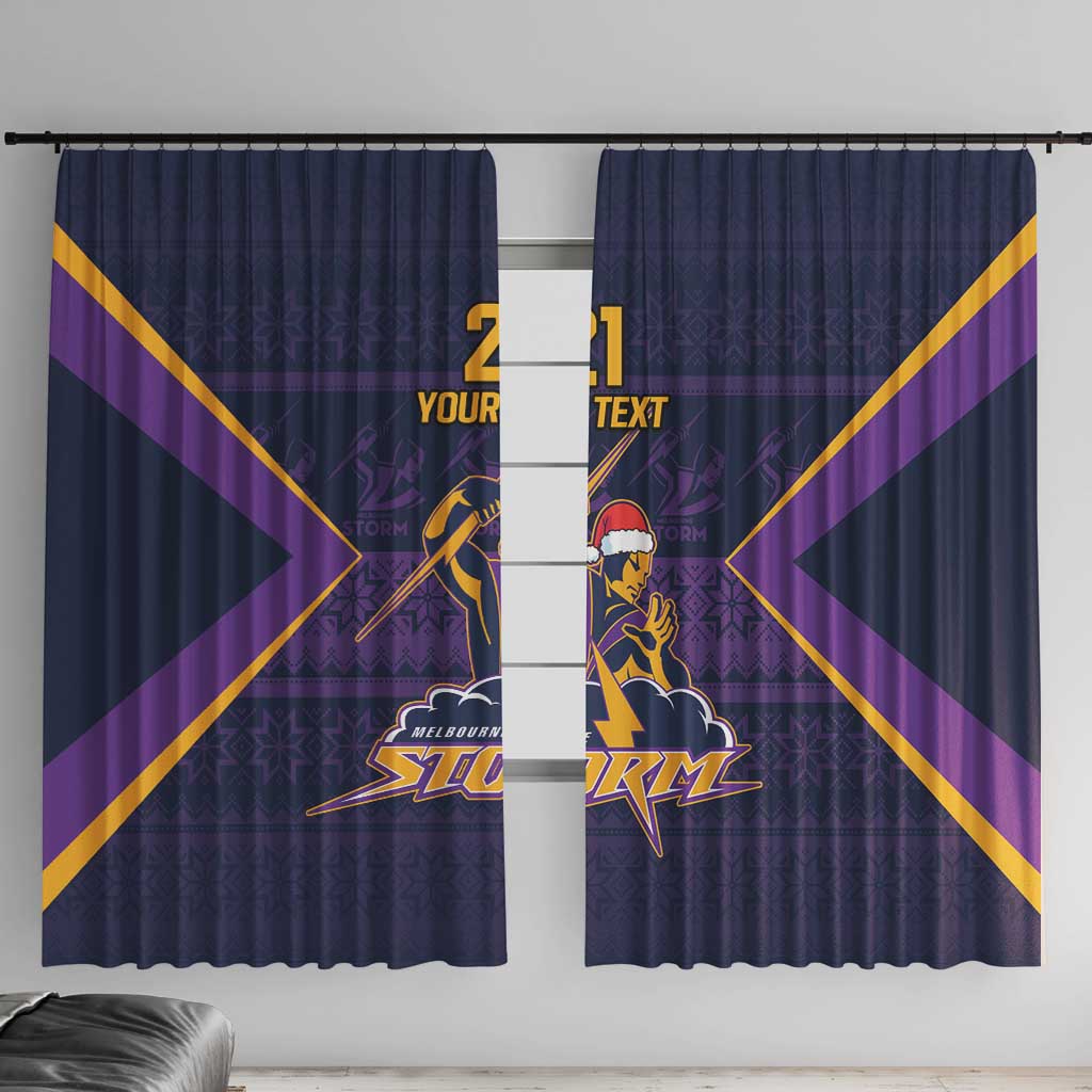 NRL Storm Christmas Custom Window Curtain Minimalism Style