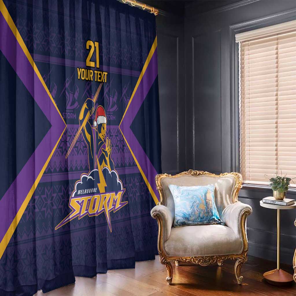 NRL Storm Christmas Custom Window Curtain Minimalism Style
