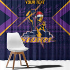NRL Storm Christmas Custom Window Curtain Minimalism Style