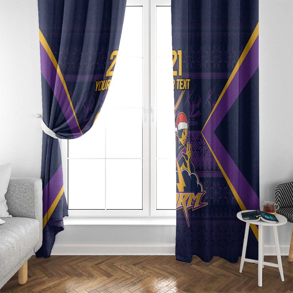 NRL Storm Christmas Custom Window Curtain Minimalism Style