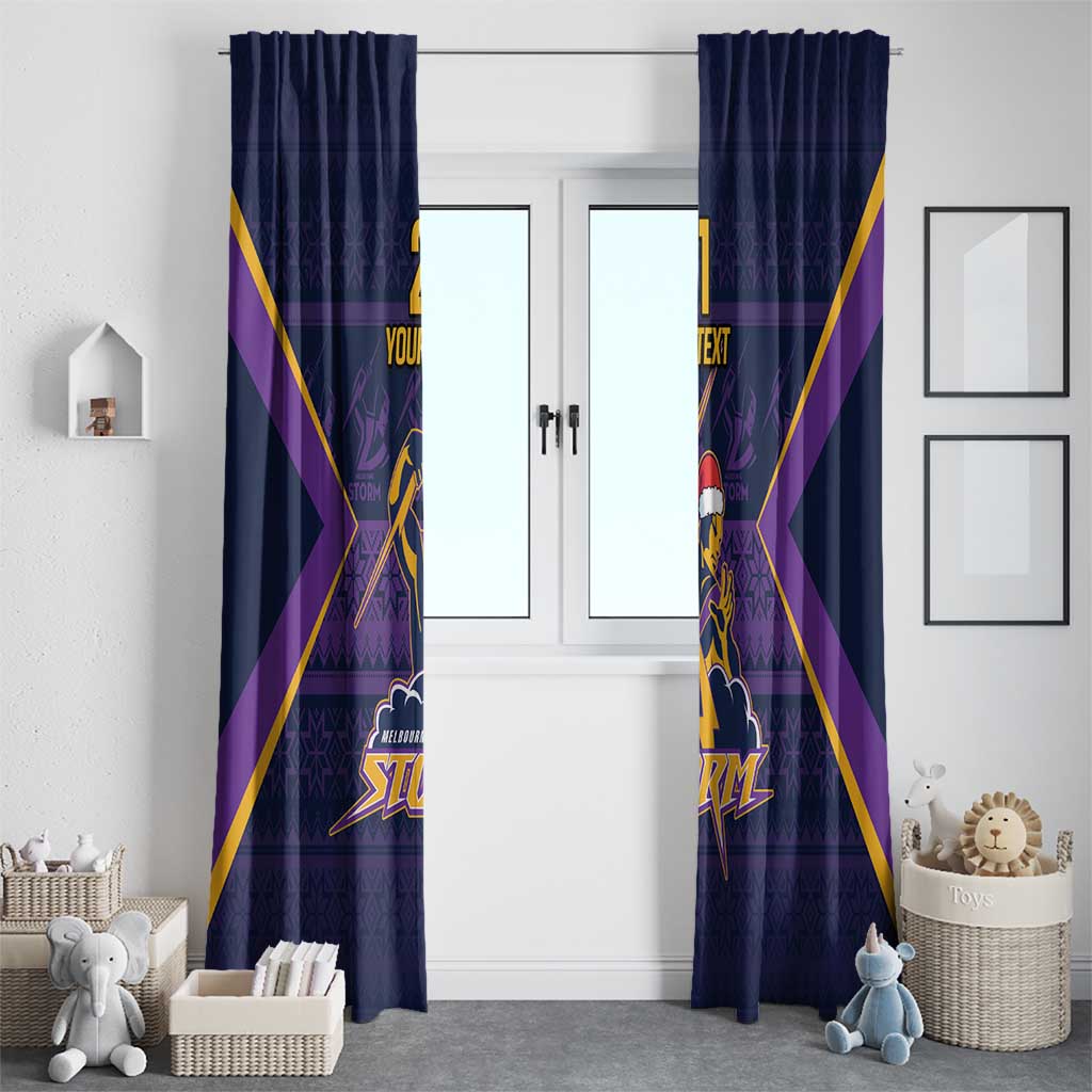 NRL Storm Christmas Custom Window Curtain Minimalism Style