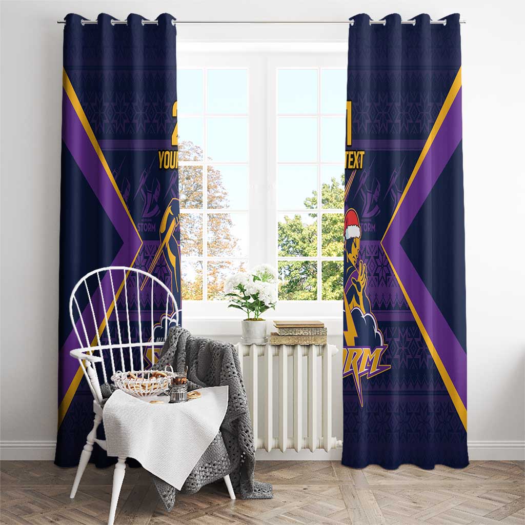 NRL Storm Christmas Custom Window Curtain Minimalism Style