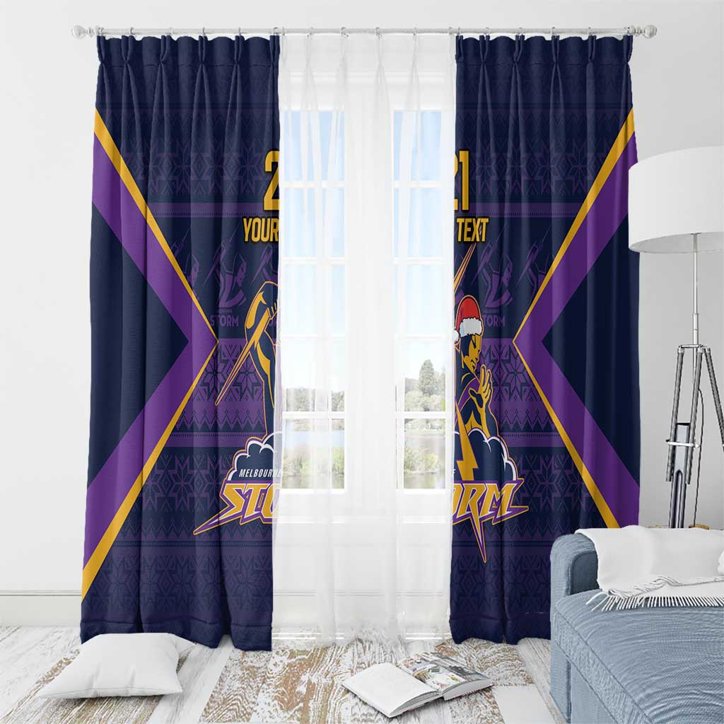 NRL Storm Christmas Custom Window Curtain Minimalism Style