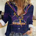 NRL Storm Christmas Custom Women Casual Shirt Minimalism Style