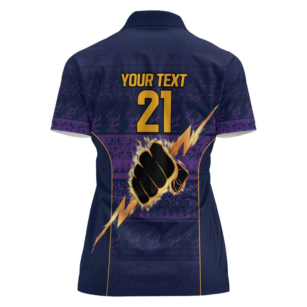 NRL Storm Christmas Custom Women Polo Shirt Minimalism Style