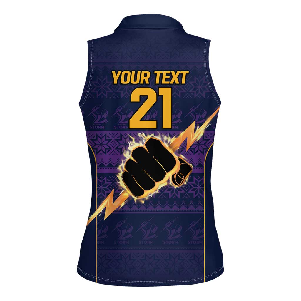 NRL Storm Christmas Custom Women Sleeveless Polo Shirt Minimalism Style
