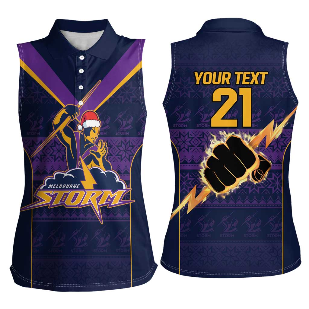 NRL Storm Christmas Custom Women Sleeveless Polo Shirt Minimalism Style