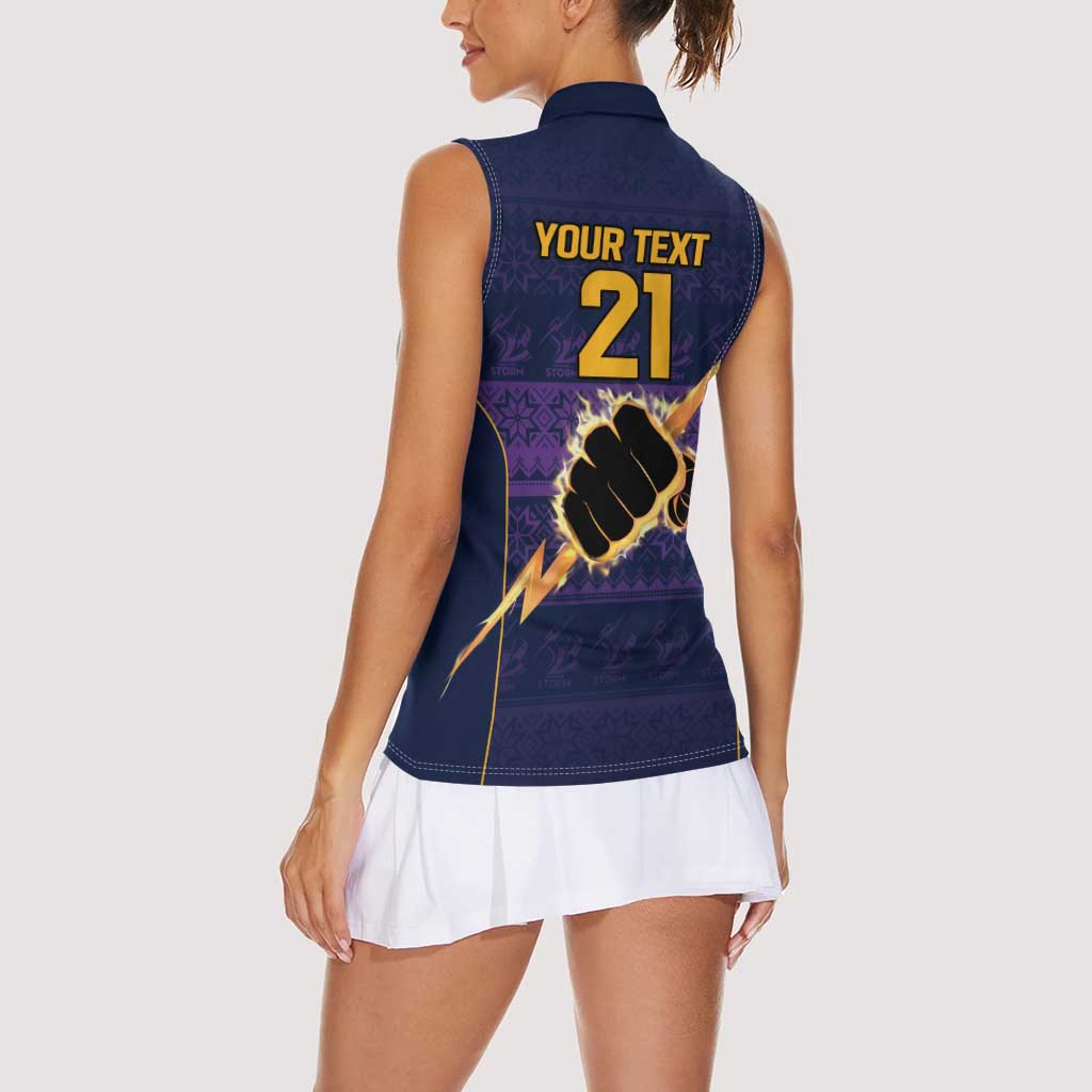 NRL Storm Christmas Custom Women Sleeveless Polo Shirt Minimalism Style