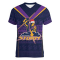 NRL Storm Christmas Custom Women V-Neck T-Shirt Minimalism Style