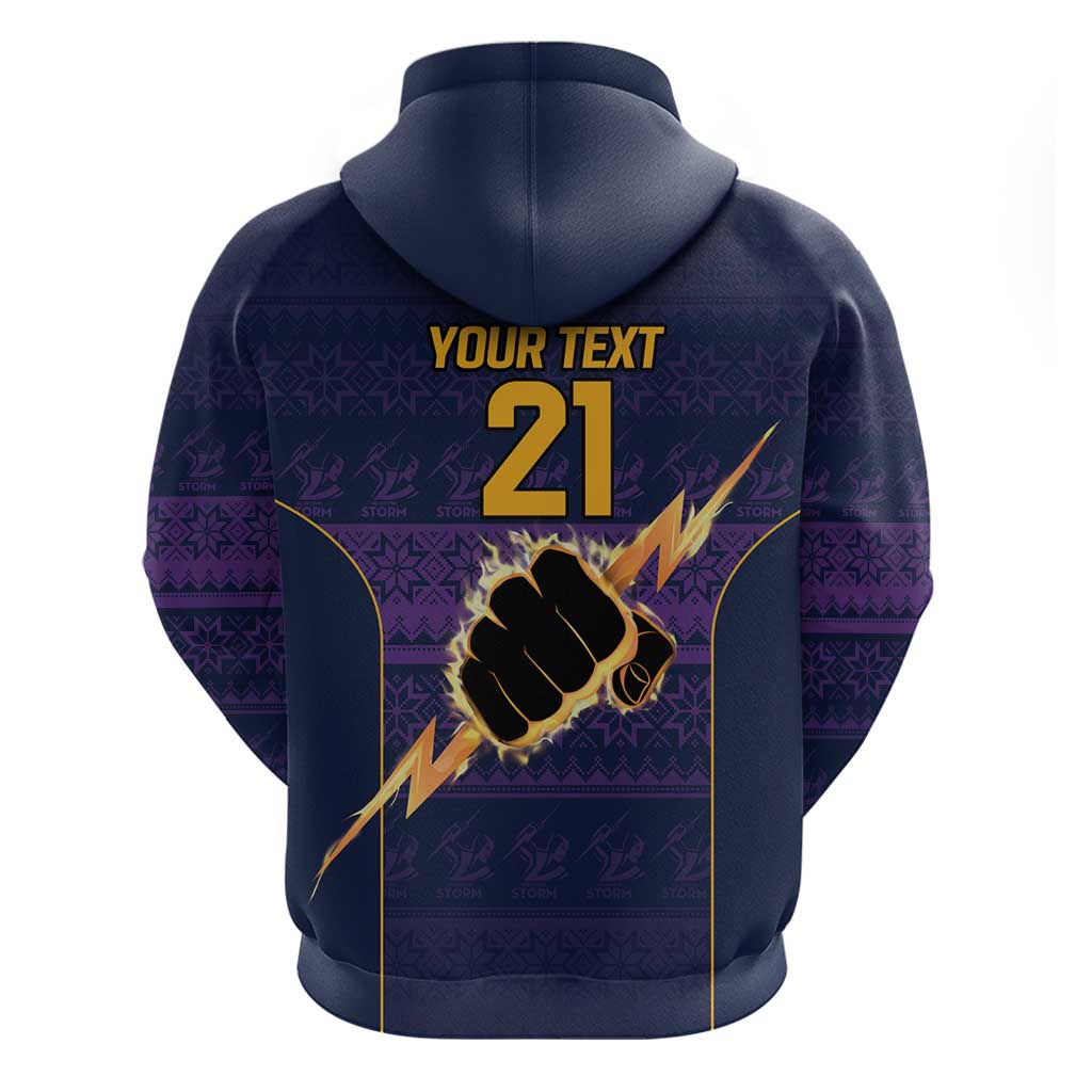 NRL Storm Christmas Custom Zip Hoodie Minimalism Style