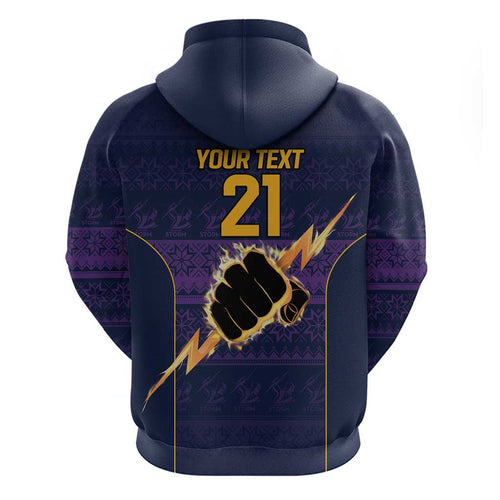 NRL Storm Christmas Custom Zip Hoodie Minimalism Style