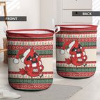 Aussie Cardinal Christmas Laundry Basket Festive Knitted Pattern Inspired