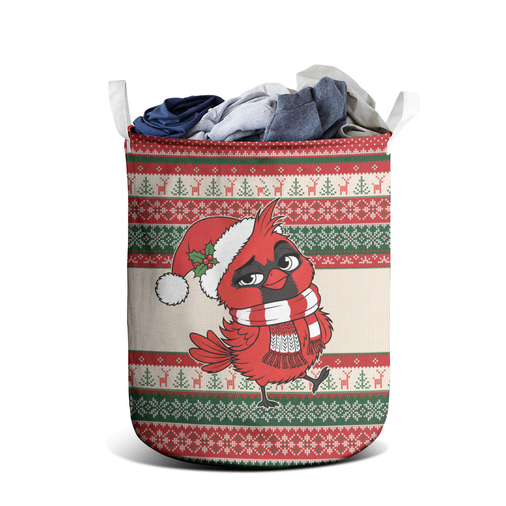 Aussie Cardinal Christmas Laundry Basket Festive Knitted Pattern Inspired