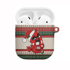 Aussie Cardinal Christmas AirPods Case Festive Knitted Pattern Inspired