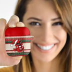 Aussie Cardinal Christmas AirPods Case Festive Knitted Pattern Inspired
