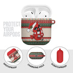 Aussie Cardinal Christmas AirPods Case Festive Knitted Pattern Inspired