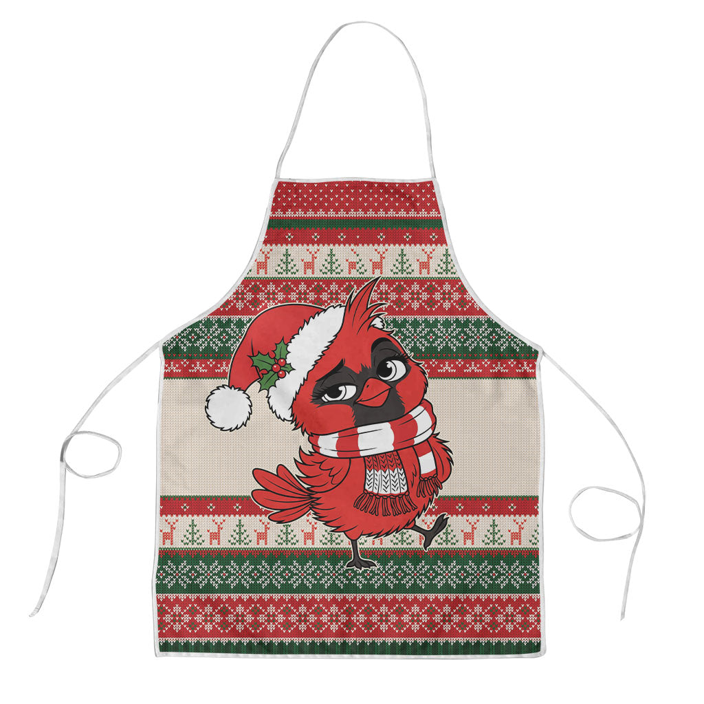 Aussie Cardinal Christmas Apron Festive Knitted Pattern Inspired