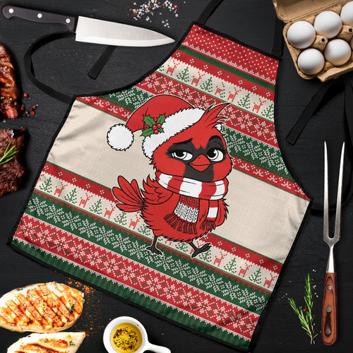 Aussie Cardinal Christmas Apron Festive Knitted Pattern Inspired